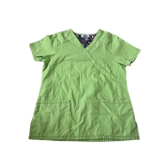 SB scrubs lime green scrub top sz XS nursing - Picture 1 of 4
